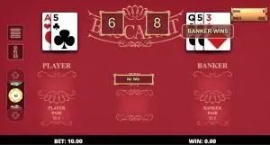 Online baccarat game board.