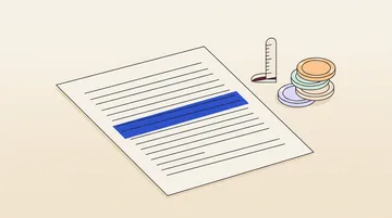 Printed bonus terms with one highlighted line beside a height gauge and a short stack of chips