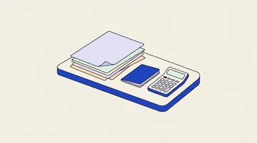 Passport, tax forms and calculator on a casino cashier counter